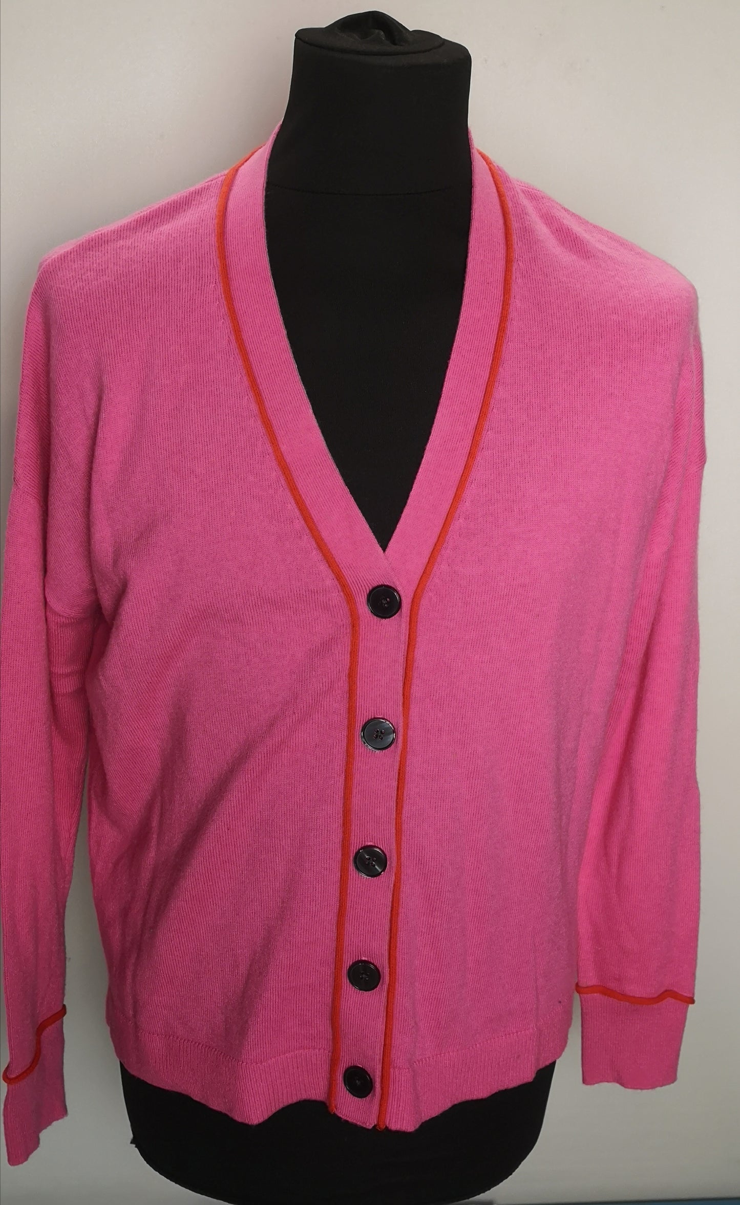Boden V-Neck Relaxed Candy Pink Cardigan Size 10