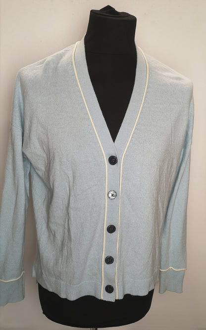 Boden V-Neck Relaxed Baby Blue Cardigan Size 8
