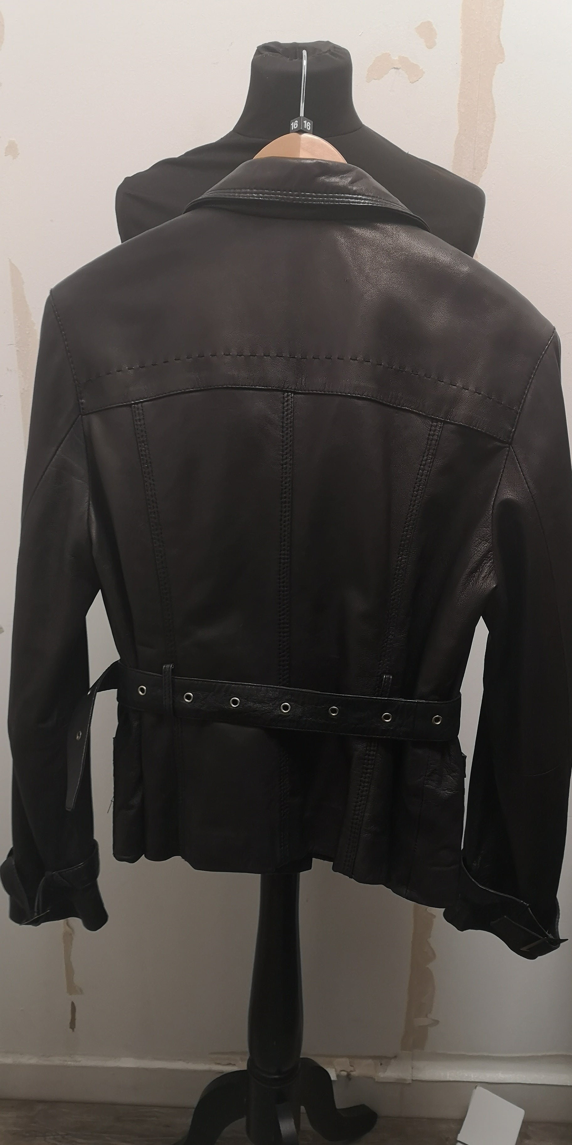 Fenn Wright Manson Black Leather Jacket Size 16 Shop for Shelter