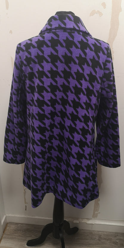 Bob Mackie Purple & Black Wool Coat Size 12