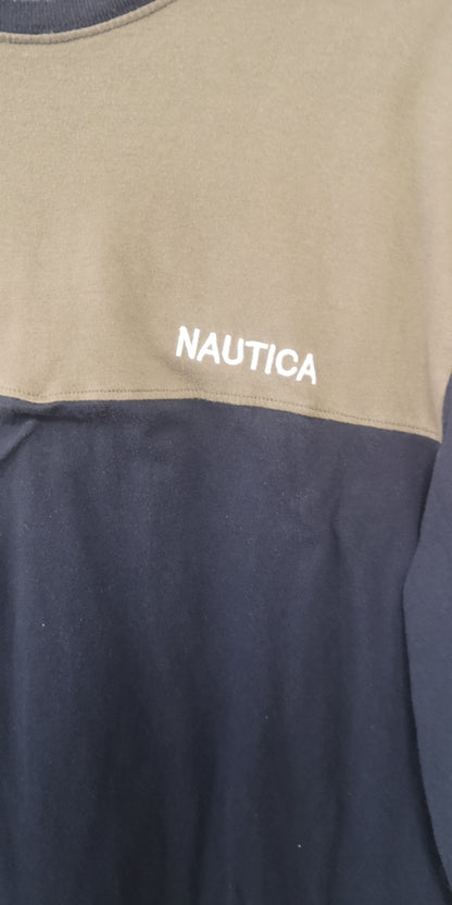 Nautica Blue/Green Long Sleeve Crewneck T-Shirt Size XXL