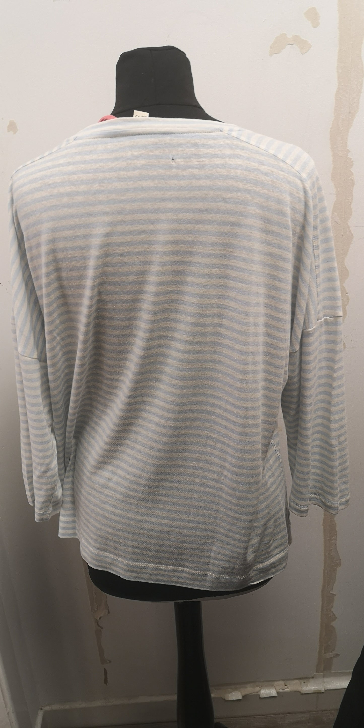 BNWT White Stuff White/Blue Striped Lennox Linen Jersey Tee Size 14