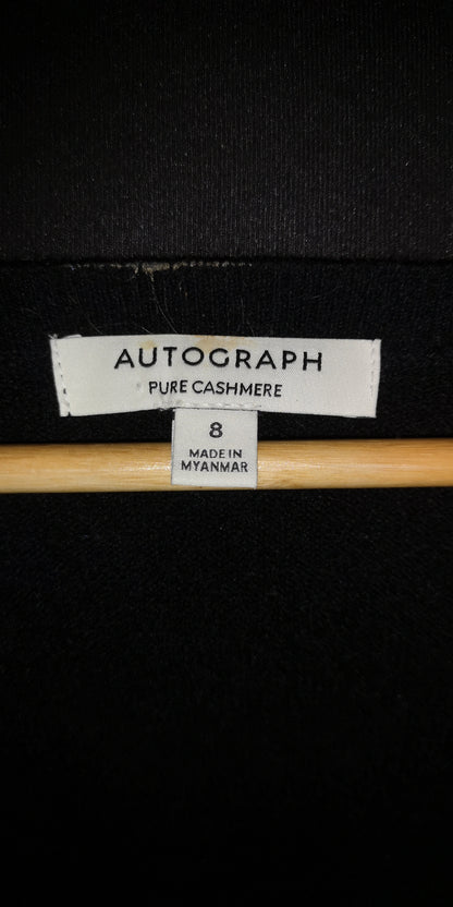 Autograph Black Cashmere Cardigan Size 8