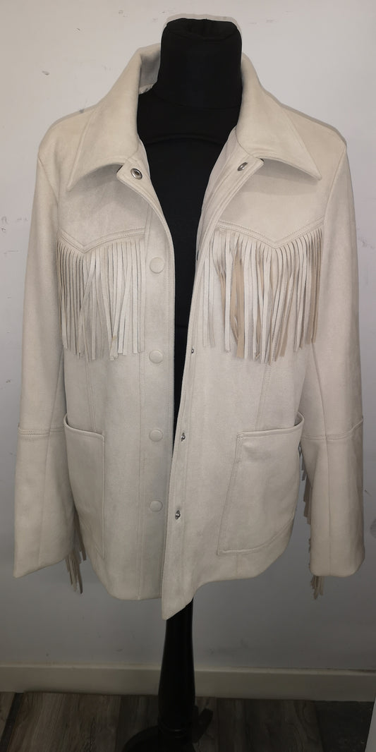 H&M Cream Jacket w/ Tassles Size 10