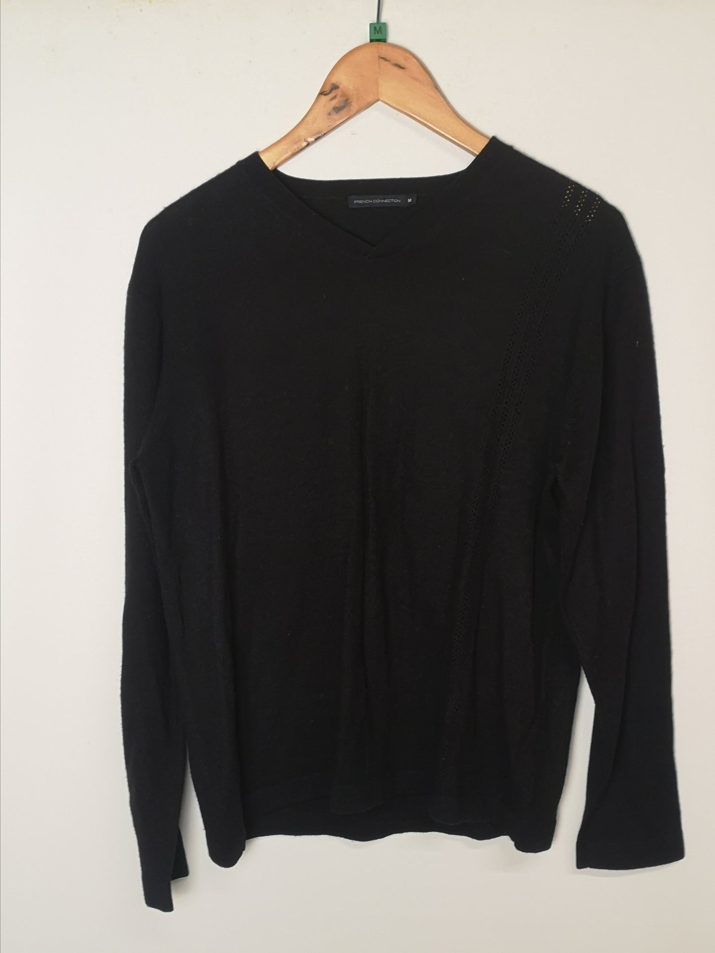 French Connection Black V-Neck Jumper Size M