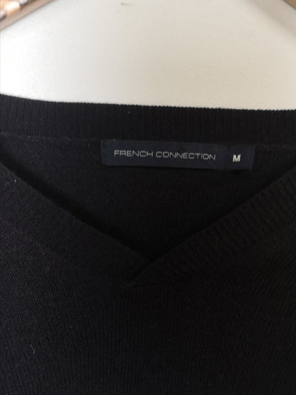 French Connection Black V-Neck Jumper Size M