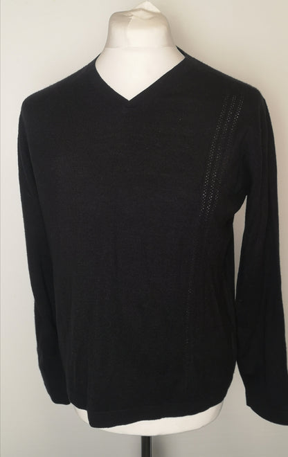 French Connection Black V-Neck Jumper Size M