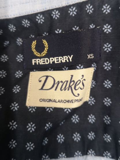 Fred Perry x Drake's Light Blue Long Sleeve Shirt Size XS