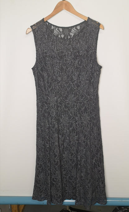 Roman Grey Glitter Dress Size 14