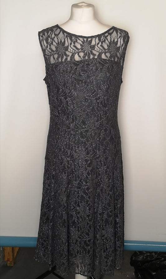 Roman Grey Glitter Dress Size 14