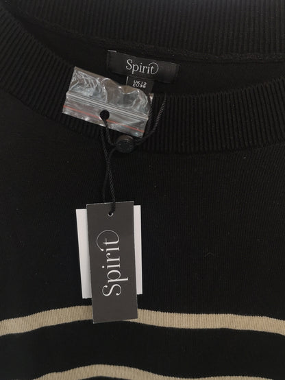 BNWT Spirit Black/Beige Crew Neck Jumper Size 12