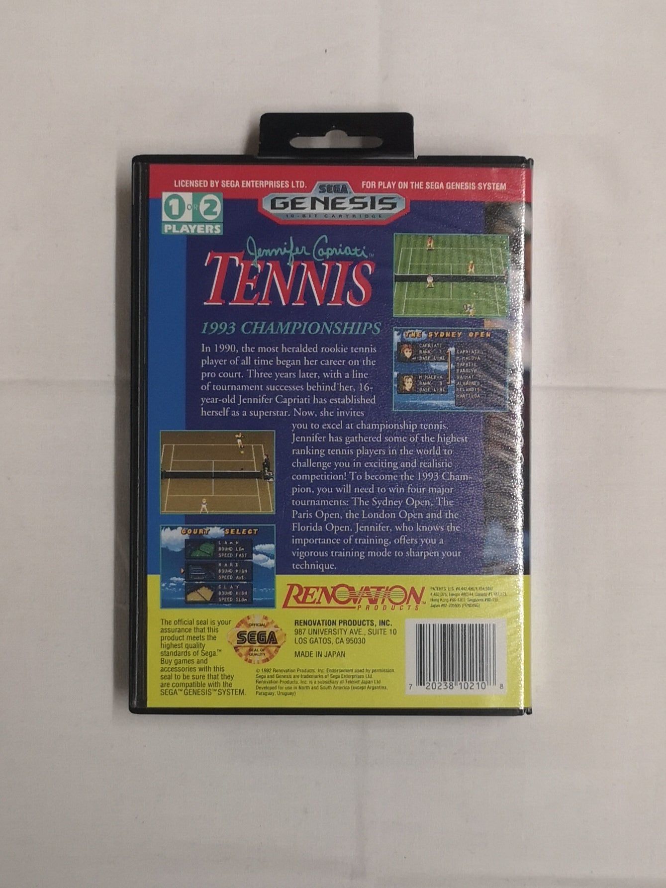 Jennifer Capriati Tennis (Boxed with manual) - Sega Genesis