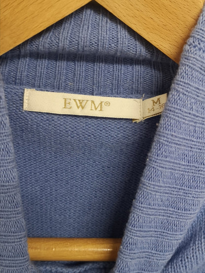 EWM Blue Lambswool Sweater Size M - 14/16