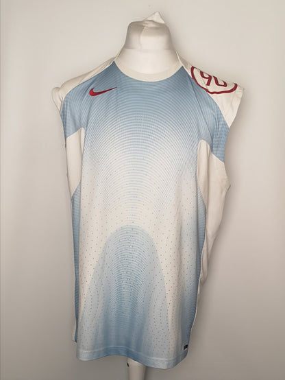 Nike T90 White/Blue Running Vest Size XL