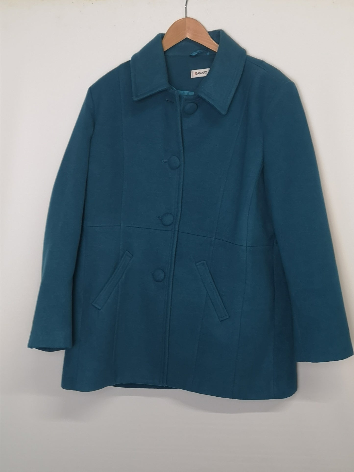 Damart Turquoise Easy-Care Coat Size 20