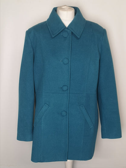 Damart Turquoise Easy-Care Coat Size 20