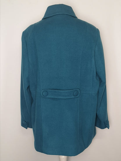 Damart Turquoise Easy-Care Coat Size 20