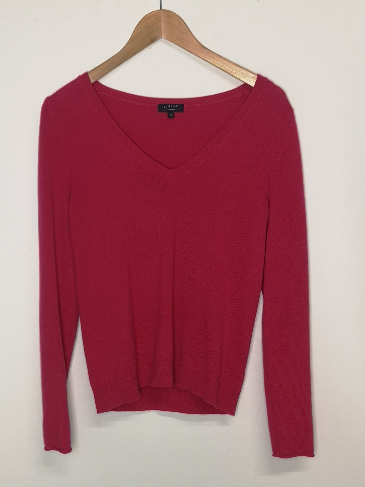 Jigsaw Fuschia Cashmere Jumper Size Small