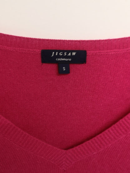 Jigsaw Fuschia Cashmere Jumper Size Small