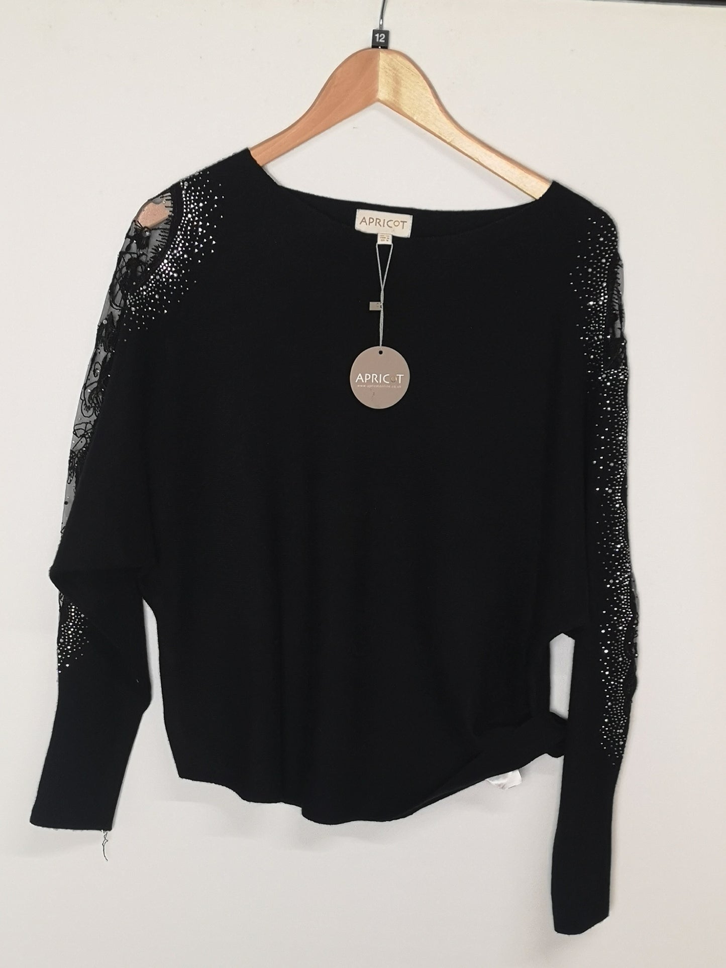 BNWT Black Embellished Apricot Jumper Size 12