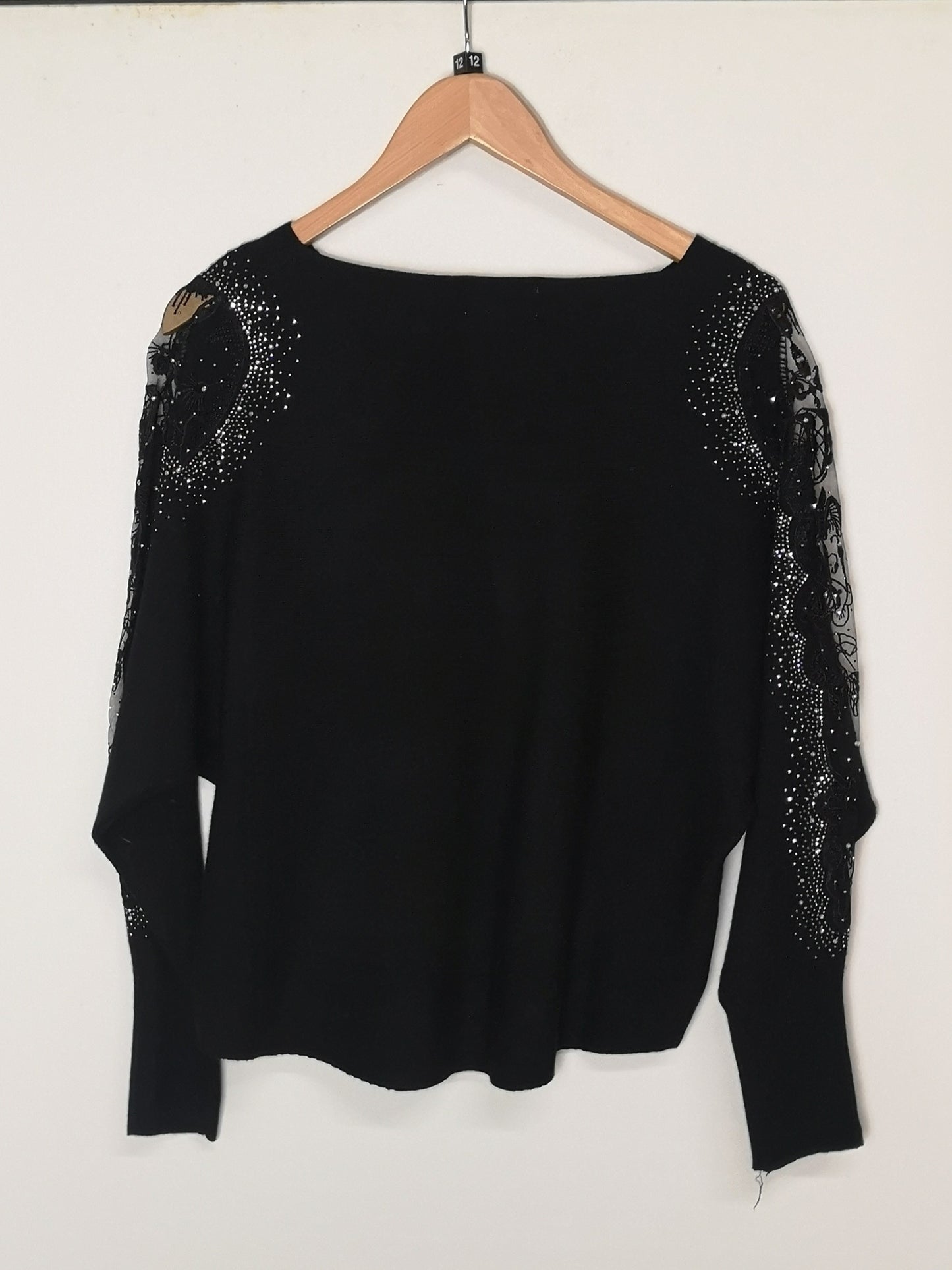 BNWT Black Embellished Apricot Jumper Size 12