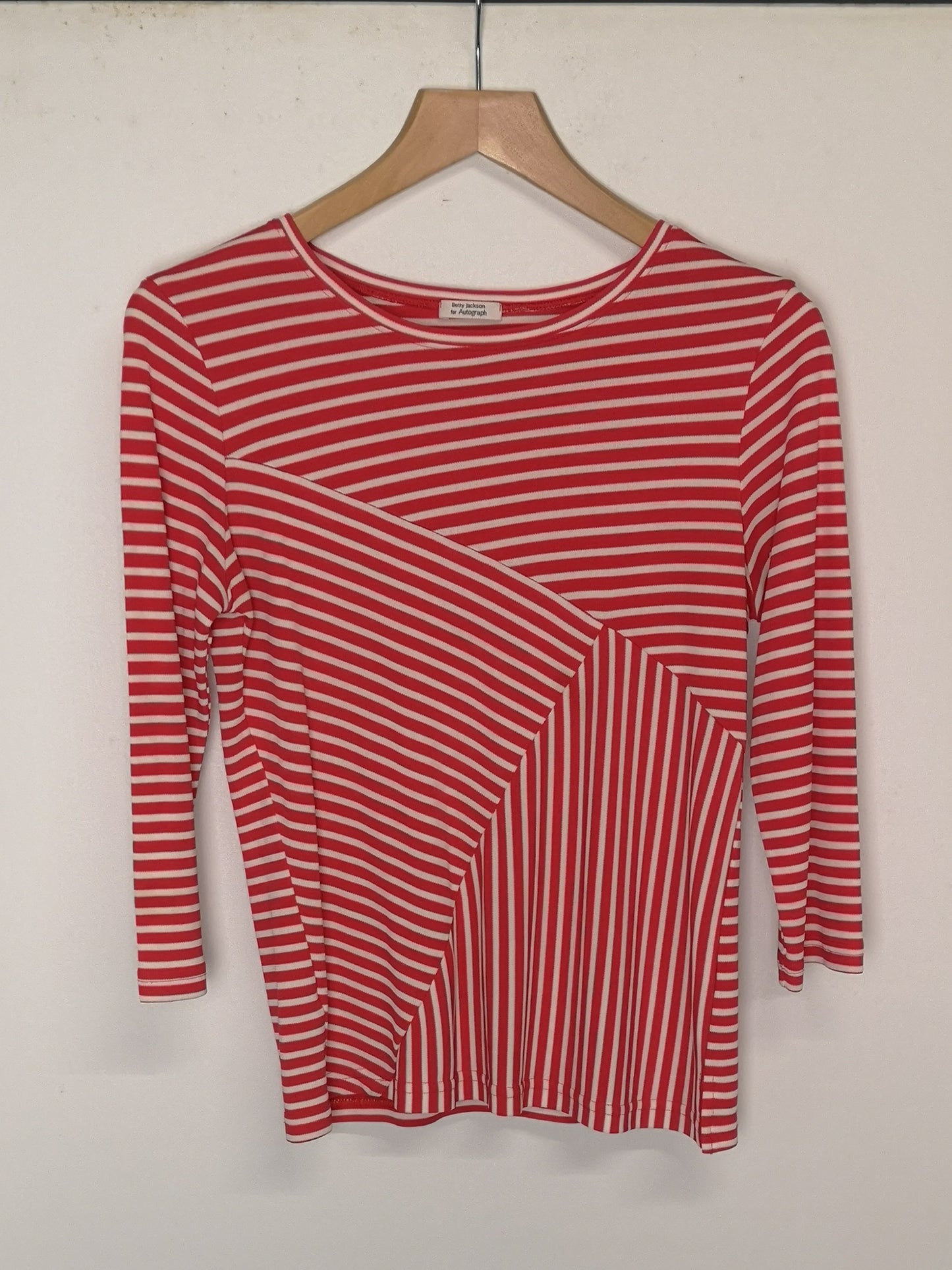 Betty Jackson Red/White Striped Top Size 14