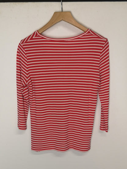 Betty Jackson Red/White Striped Top Size 14