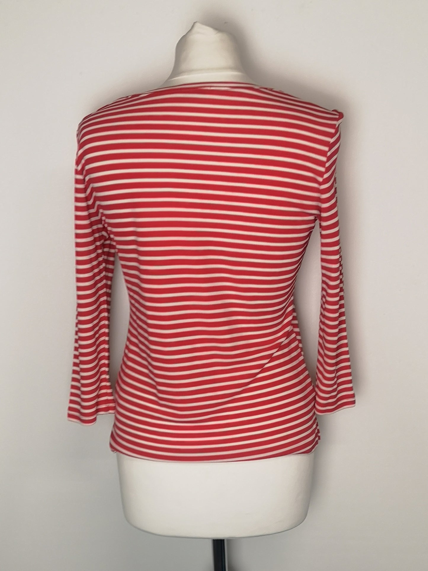 Betty Jackson Red/White Striped Top Size 14