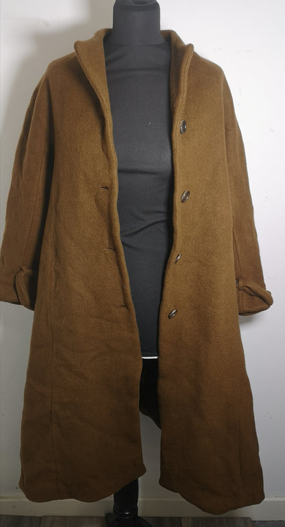 Maison de Maier Brown Wool Long Coat Size XL