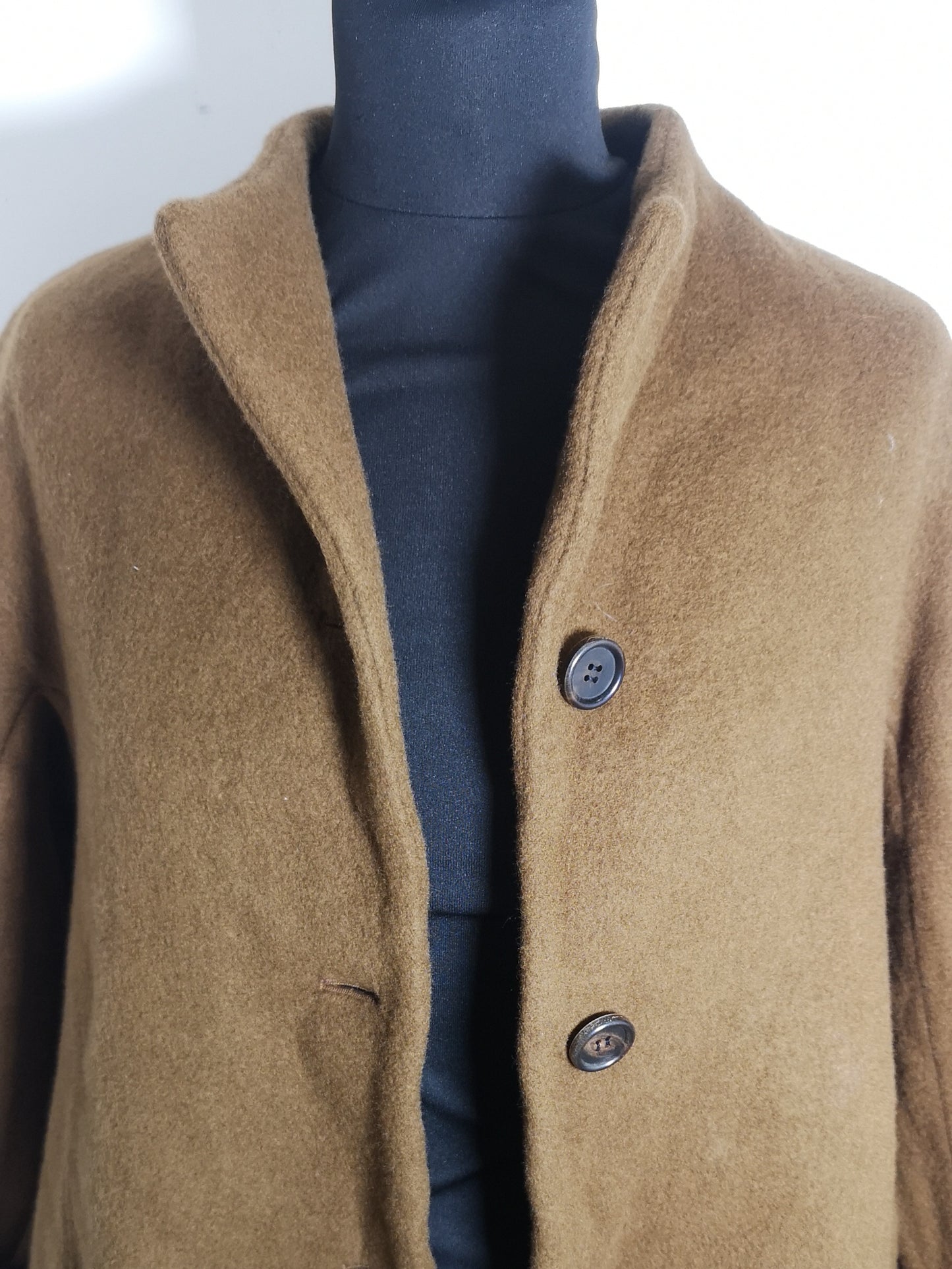 Maison de Maier Brown Wool Long Coat Size XL