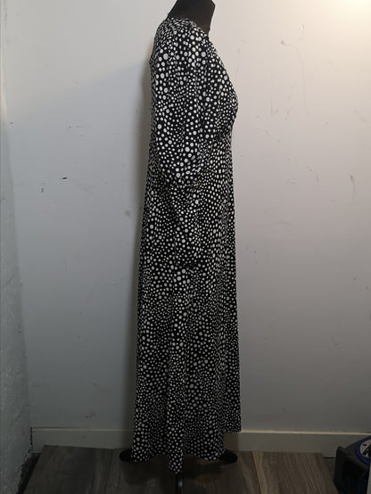 BNWT Topshop Black/White Polka Dot Maxi-Dress Size 12