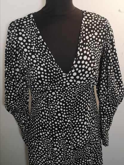 BNWT Topshop Black/White Polka Dot Maxi-Dress Size 12