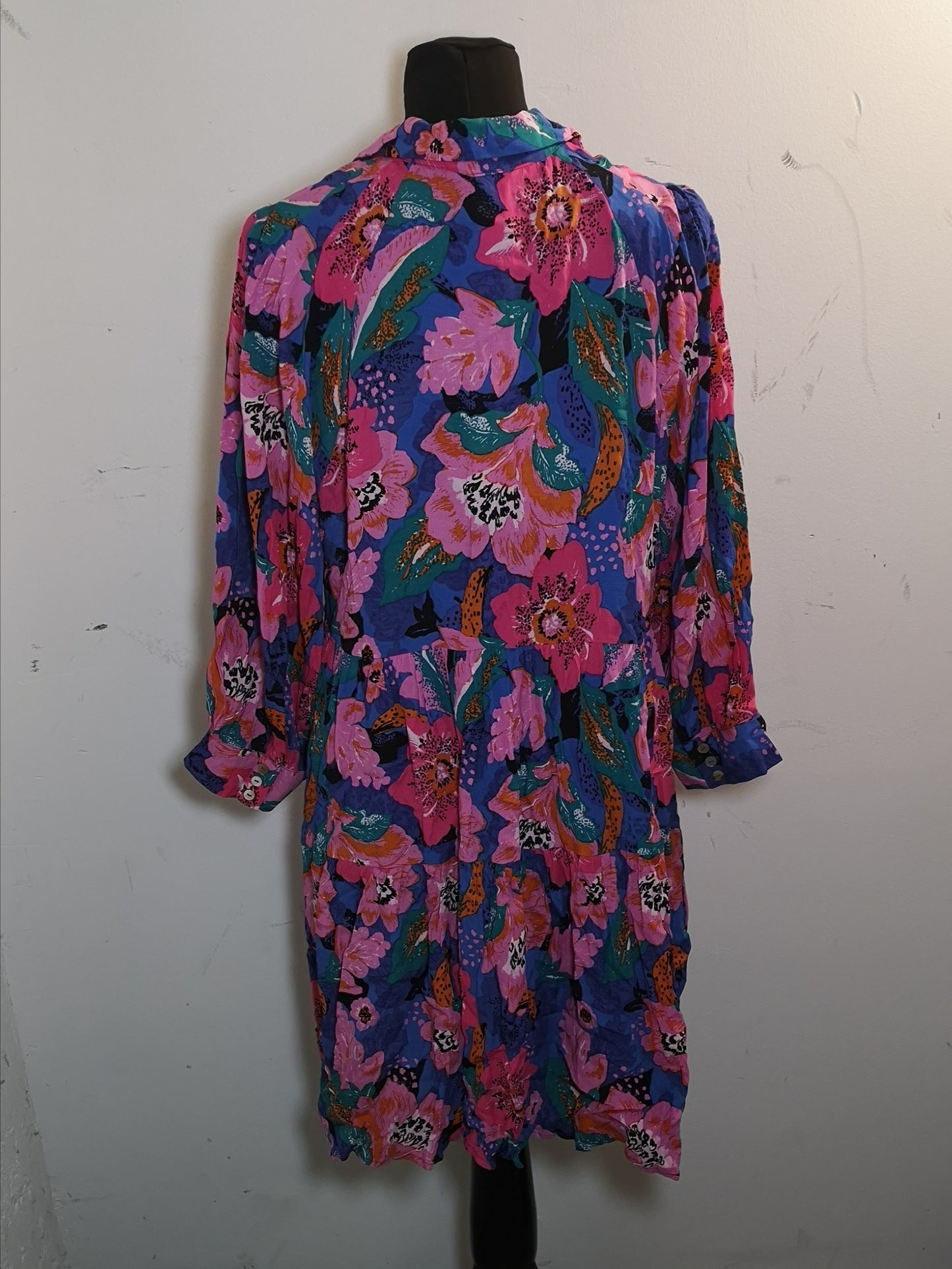 BNWT Yas Yasmilana 3/4 Shirt Pink Floral Dress Size 12