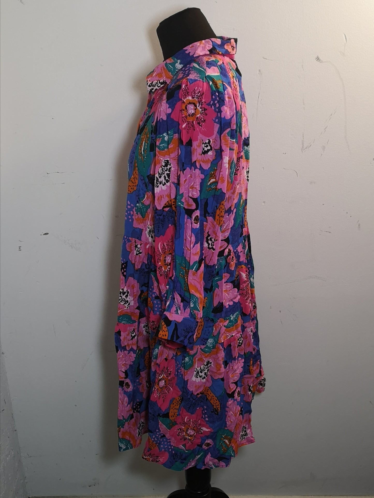 BNWT Yas Yasmilana 3/4 Shirt Pink Floral Dress Size 12