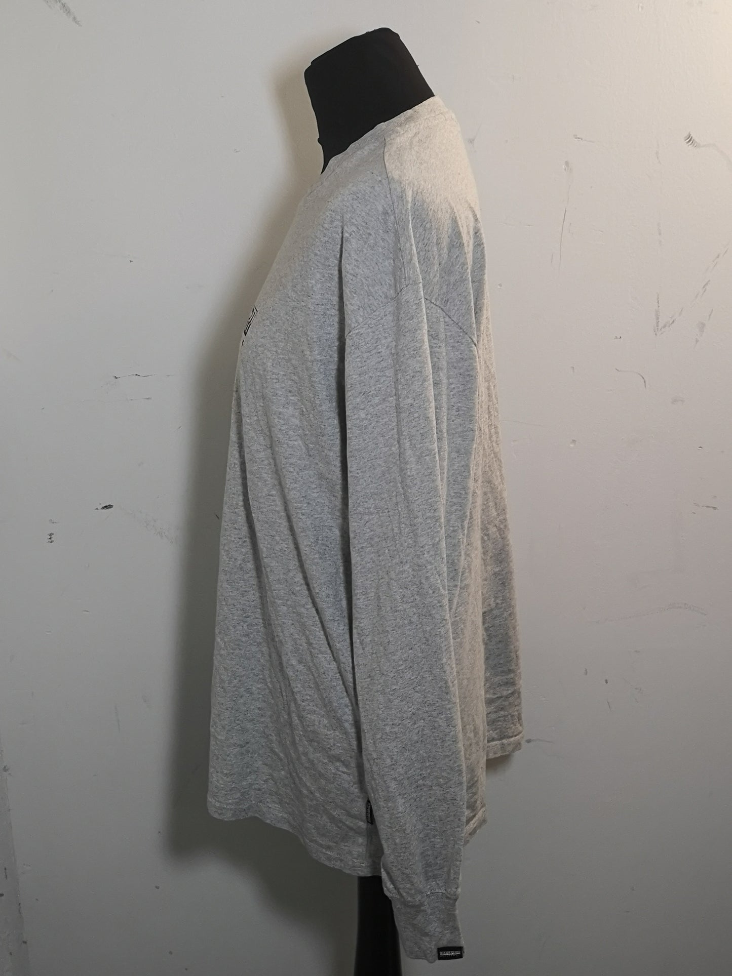 Napapijri Light Grey Long Sleeve T-Shirt Men's Size S