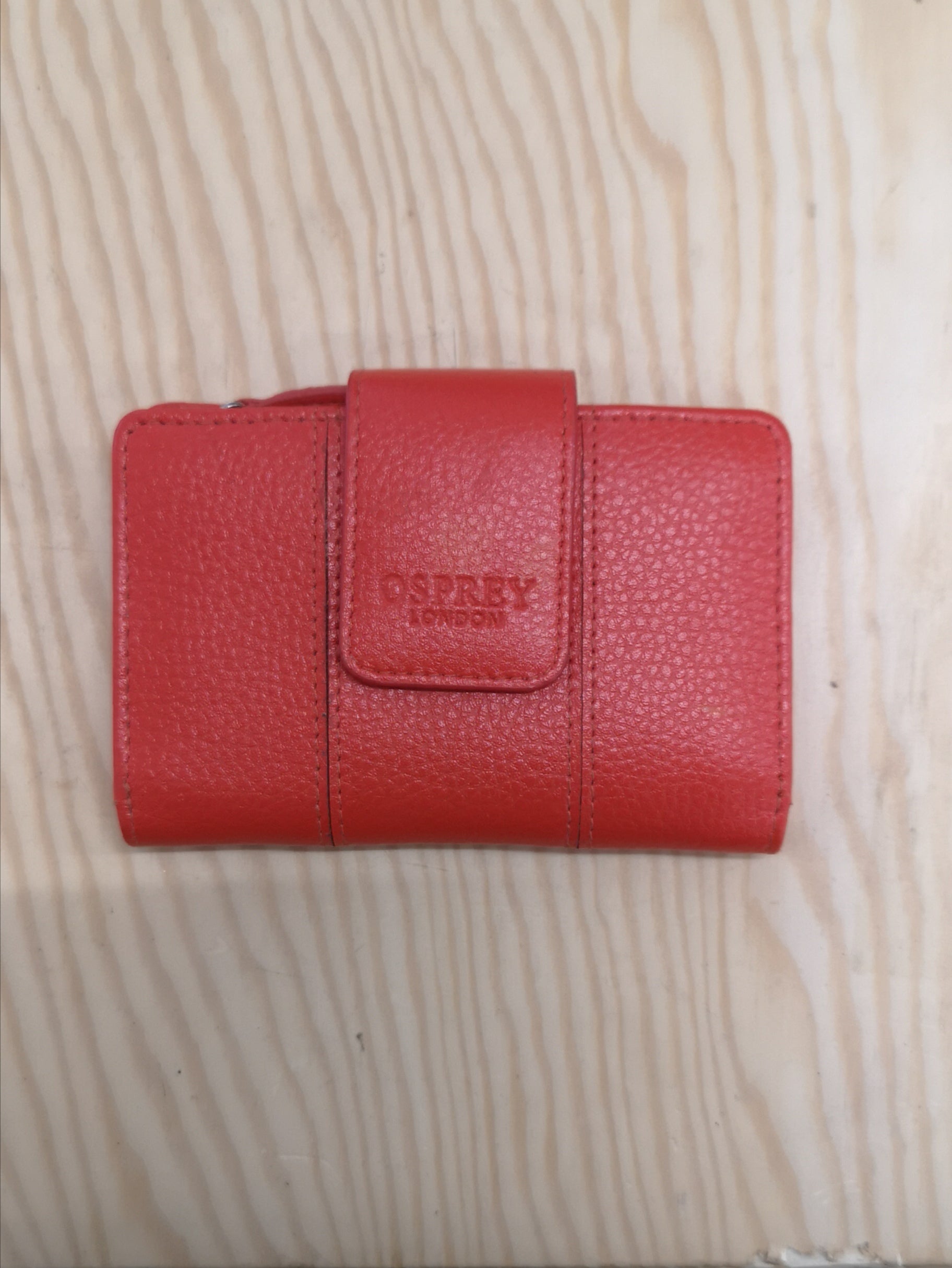 Osprey London top red leather wallet large