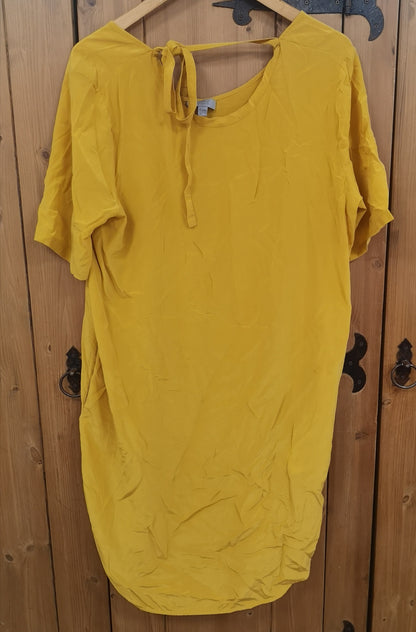 COS Buttercup Yellow 100% Silk Dress Size 10