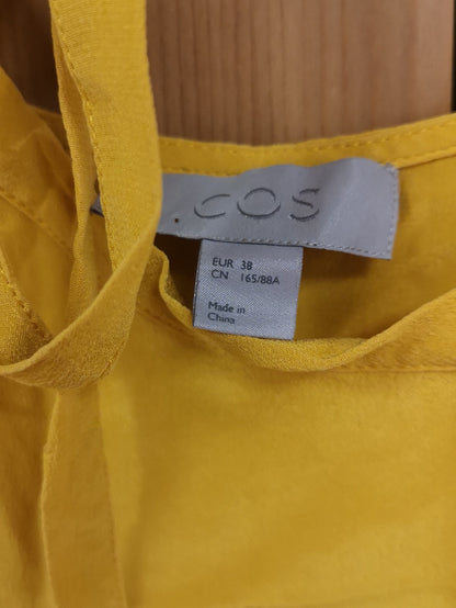 COS Buttercup Yellow 100% Silk Dress Size 10