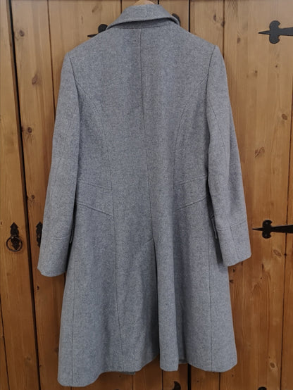 BNWT M&S Grey Italian Fabric w/ Cashmere Long Coat Size 14