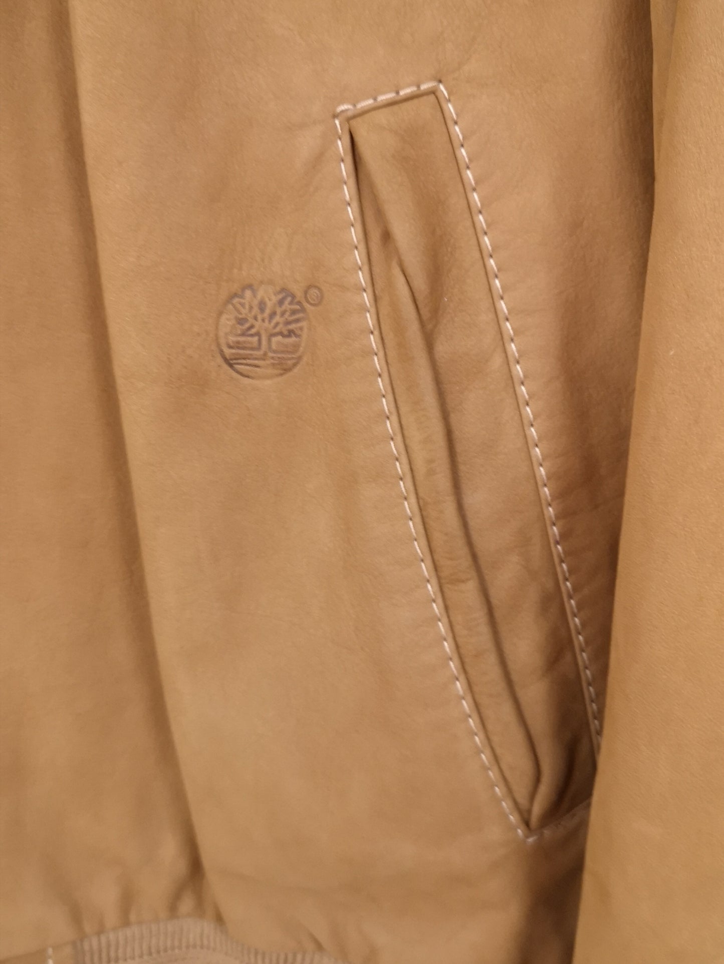 Timberland Genuine Camel Leather Jacket Size L