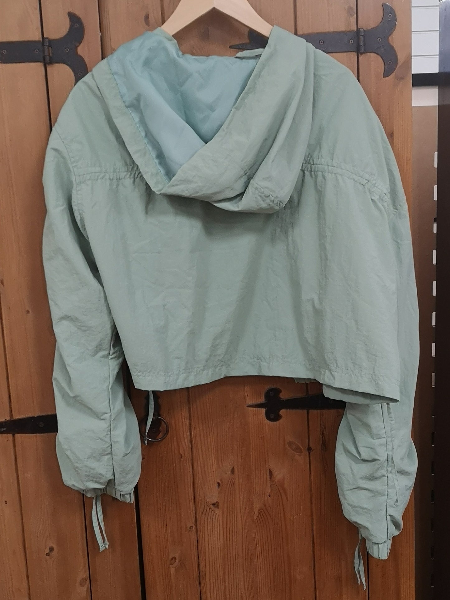 BNWT Misspap Sage Ruched Sleeve Hooded Cropped Jacket Size 12