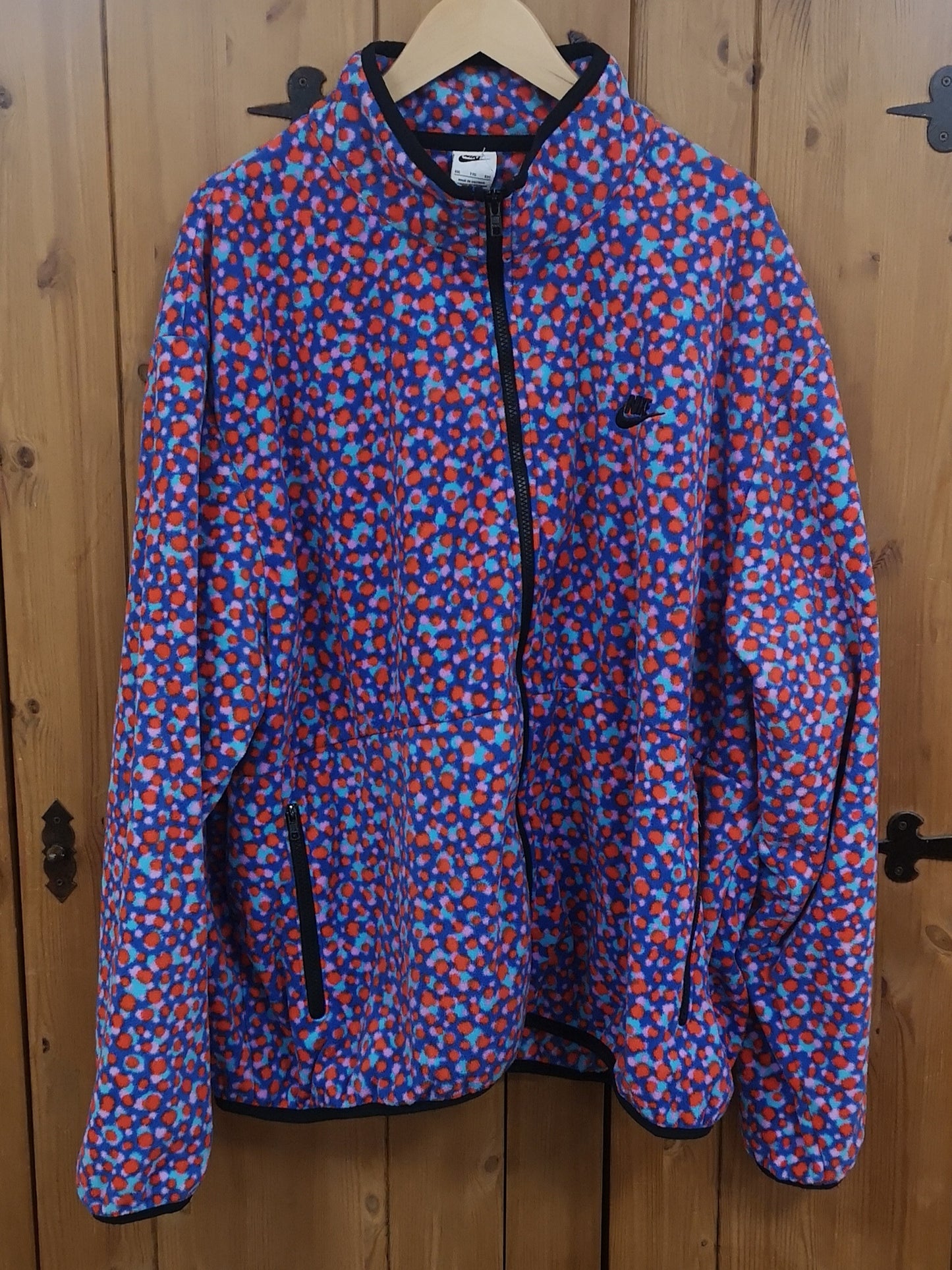 Nike Club Polar Spotted Multi-Colour Fleece Jacket Size XXL