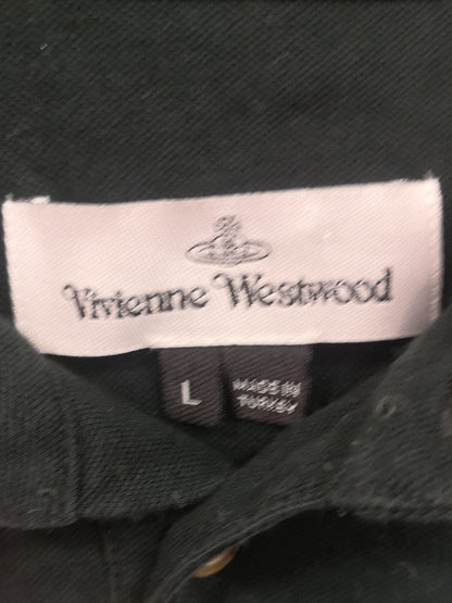 Vivienne Westwood Man Green Polo Shirt w/ Embroidered Logo Size L