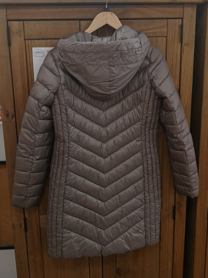 Michael Kors Down Chevron Quilted Hooded Puffer Coat Women's Size S