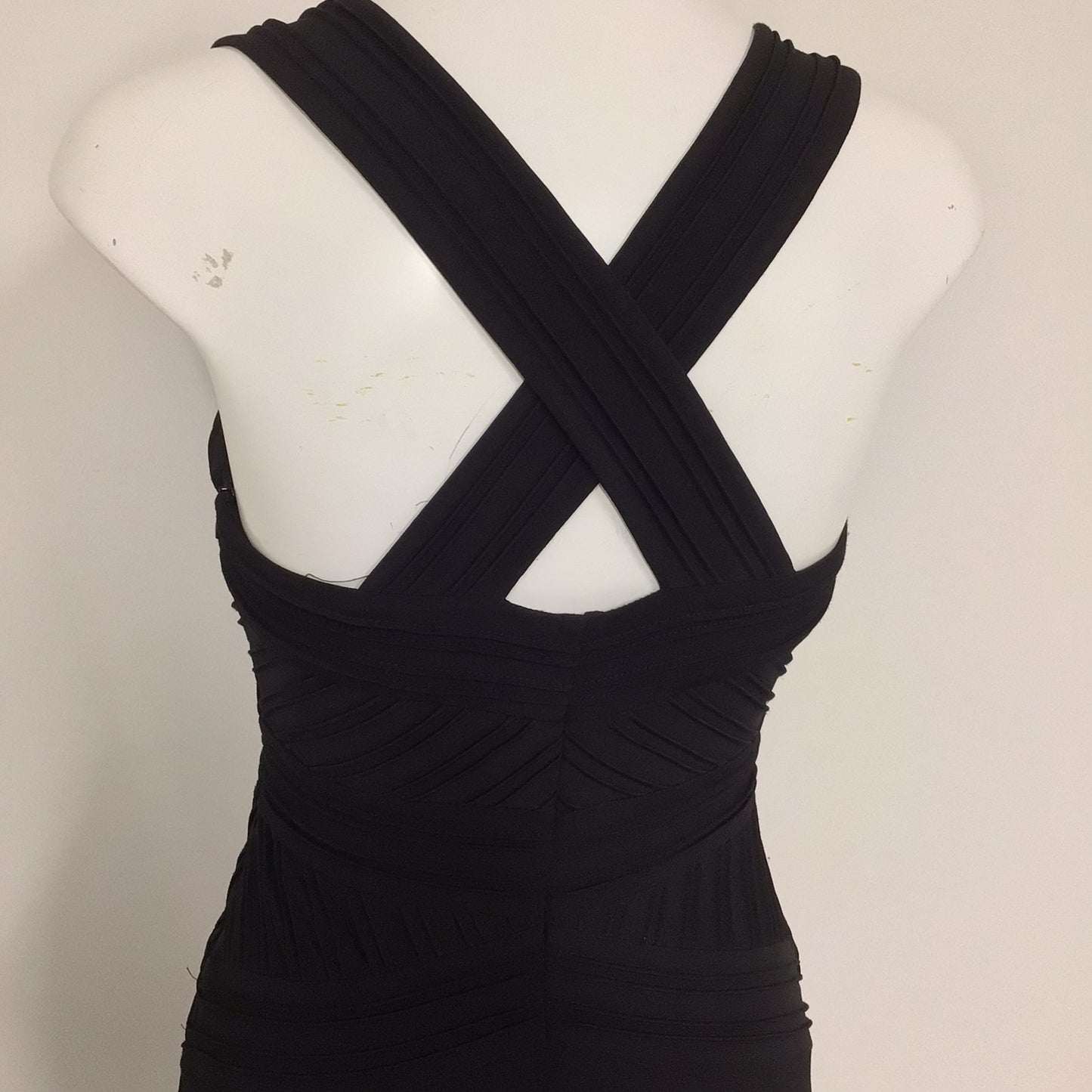 Marc New York Andrew Marc Black Cross Back Long Dress Size 8 (size 4 on label)