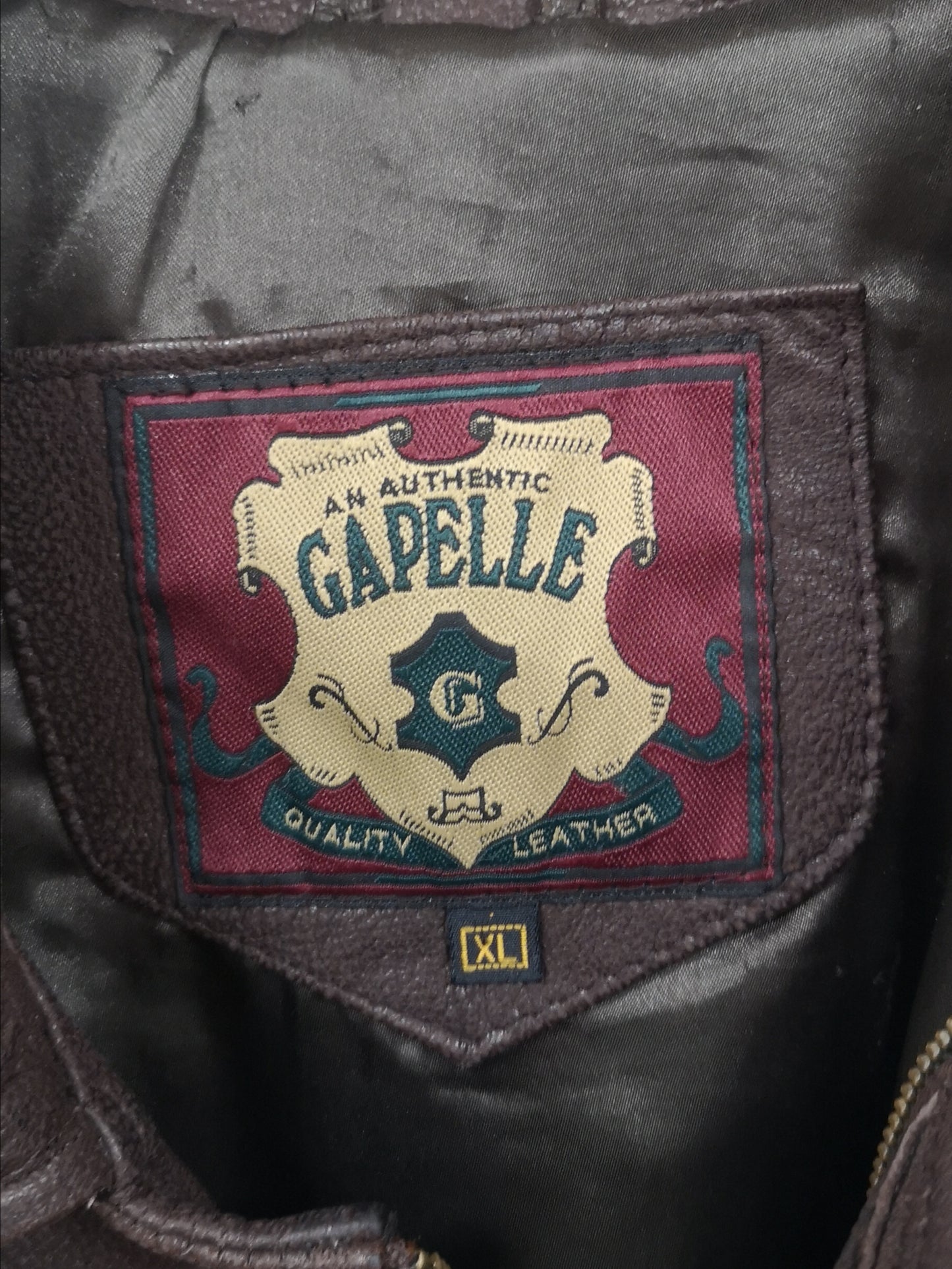 Gapelle Brown Leather Jacket Size XL