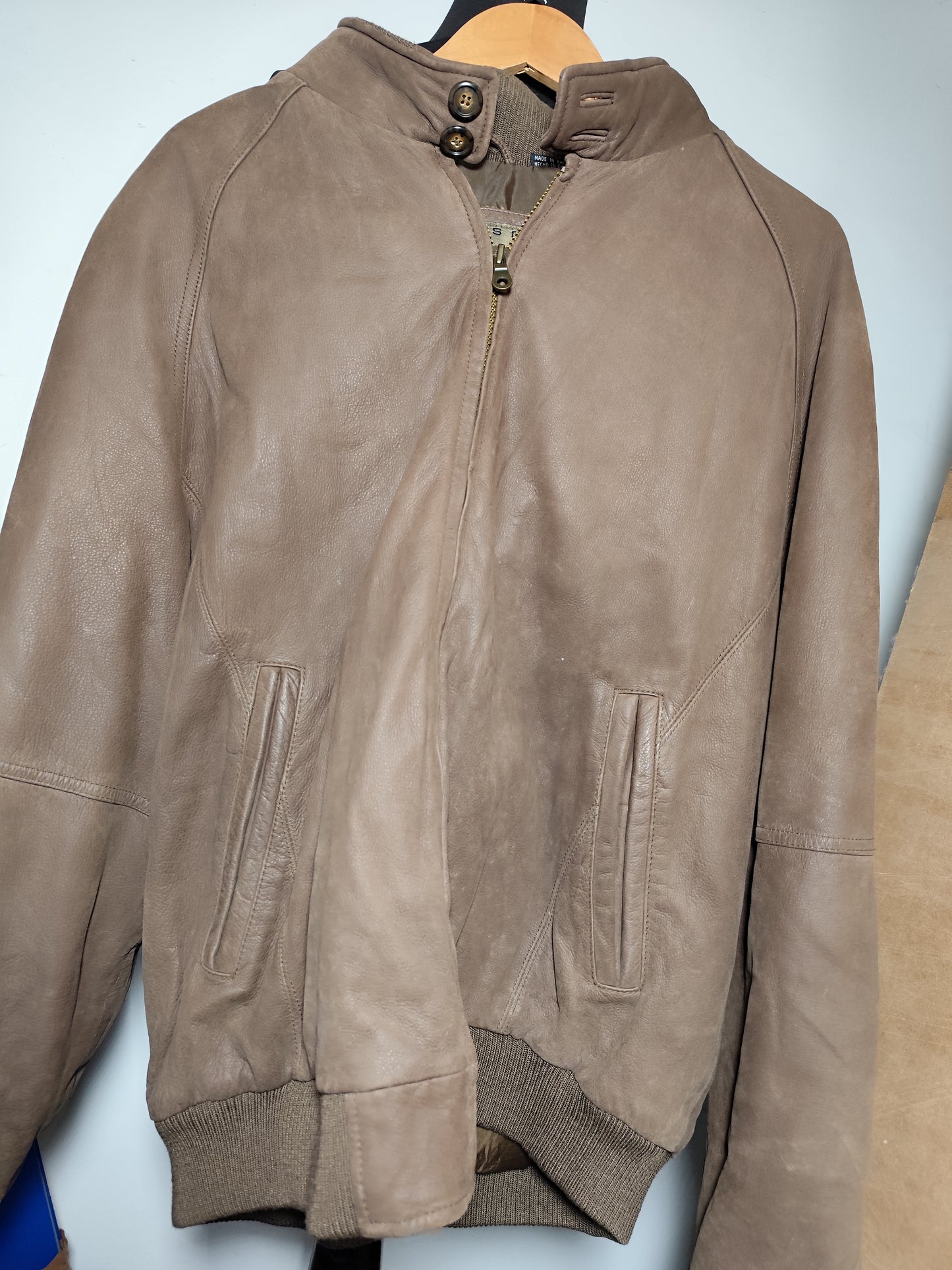 Members Only Brown Leather Jacket | Size L