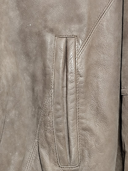 Members Only Brown Leather Jacket | Size L