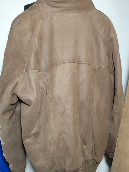 Members Only Brown Leather Jacket | Size L