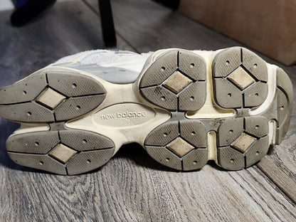 Hew Balance 9060 Rubber Trimmed Textured Leather and Mesh Woman's Sneakers